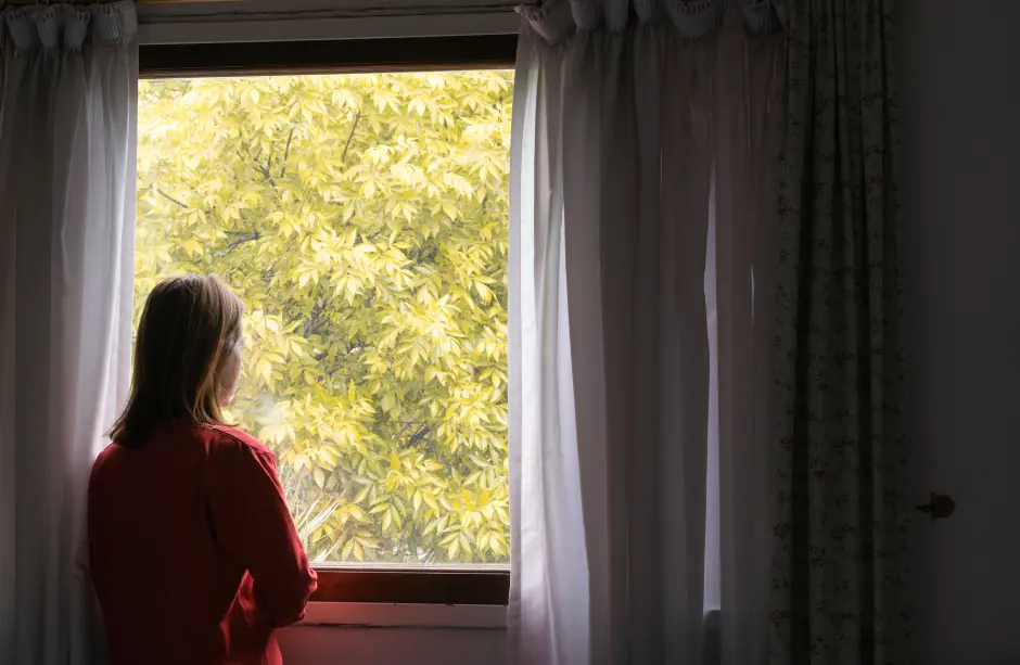 Woman Looking Out Of Window Stalker